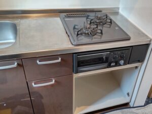広島キッチン取付け隊　コンパクト2口コンロの交換　施工前 